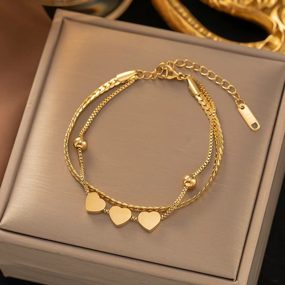 Bracciale a catena in acciaio inossidabile dorato