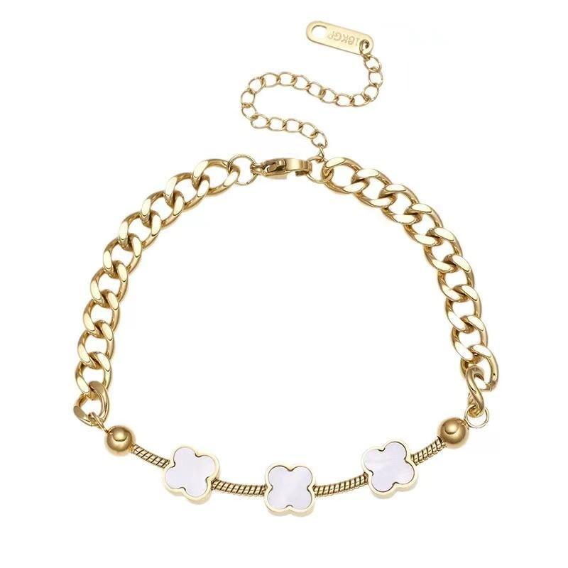 Bracciale rigido dorato in acciaio inossidabile